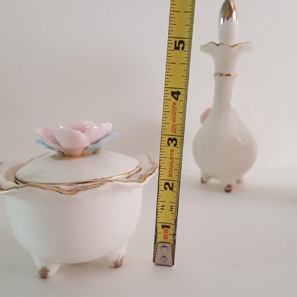 Vintage 3-Piece Porcelain Vanity Set 1950's **AS IS** - Picture 16 of 16